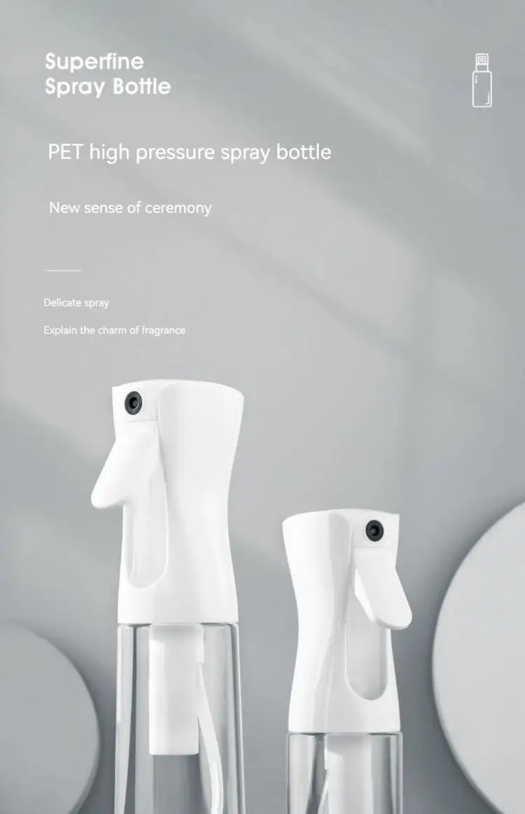 2Pcs High Pressure Spray Bottles Refillable 200ml Bottles Continuous Mist Watering Can Automatic Salon Barber Water Sprayer
