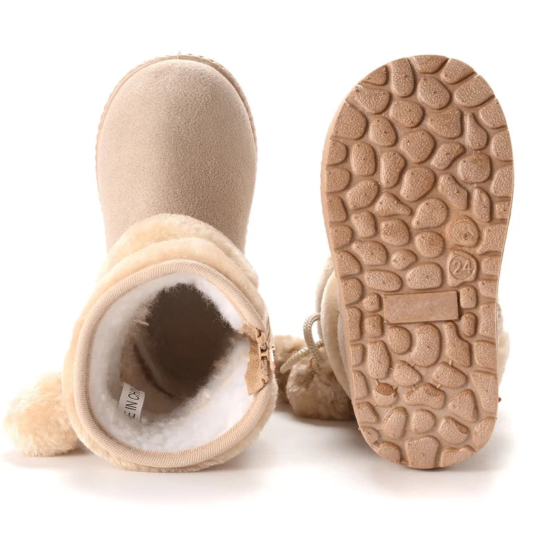 Children's Winter Snow Boots – Warm Plush-Lined Zip-Up Casual Shoes | Anti-Slip Rubber Sole | Unisex Boys & Girls | EU 21–35 | 4 Colours