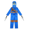 Cartoon Anime Printed Boy Ninja Costume Game Mask and Ninja Fork Accessory Set Halloween Set Party Funny Set for Boys and Girls