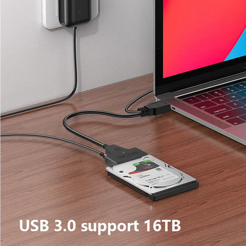 Sata To USB 3.0 Cable Adapter With 12V 2A Power Supply For 2.5 3.5 Inch SSD HDD Hard Drive Disk External Connector 22Pin