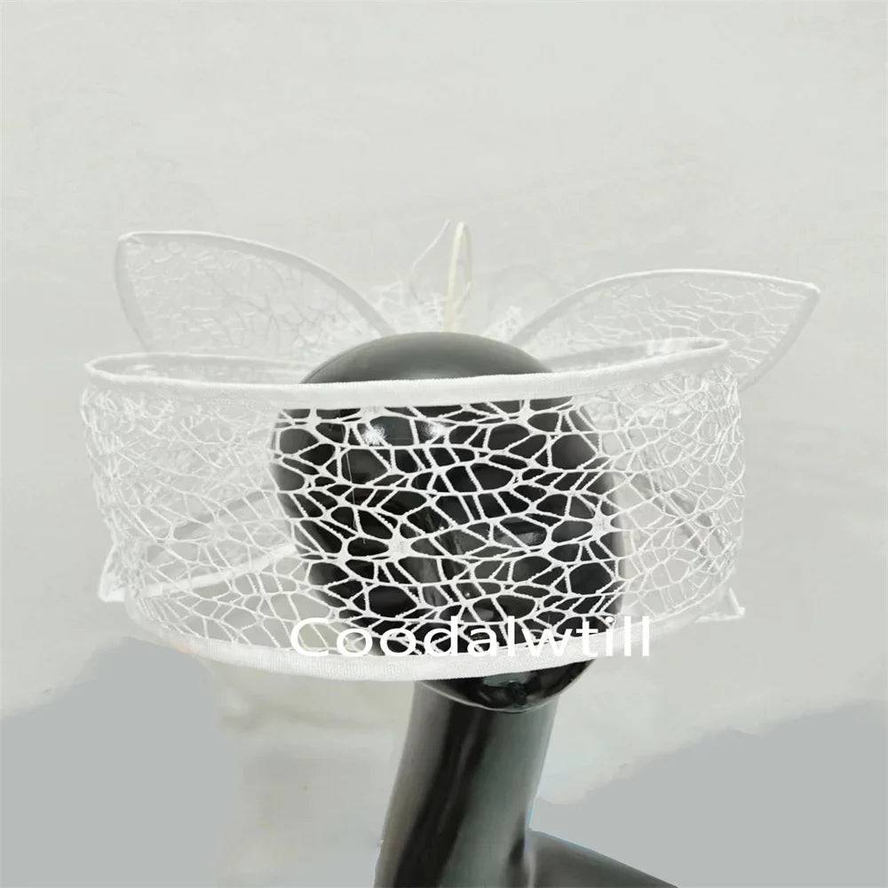 Veil White Wedding Fascinator Hat For Bride Women Mariage Headpiece Hair Clip Ladies Derby Party Tea Millinery Cap Femme Chapeau