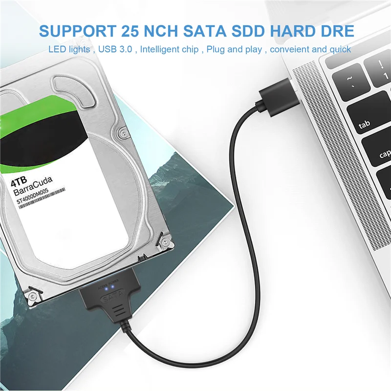 C9-Sata Iii Usb 3.0 Cable Adapter External Hard Drive Usb To Serial Ata 22Pin Converter Hard Disk W/Uasp For 2.5Inch Hdd/Ssd 50C