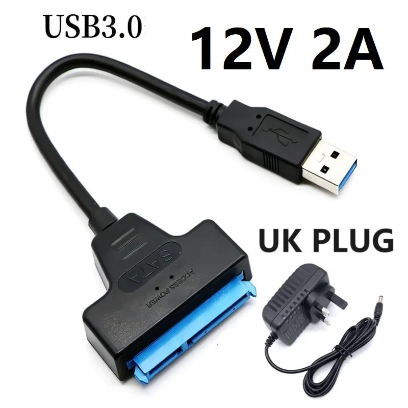 USB 3.0 to Sata III Cord SATA to USB 3.0 Cable Up to 6 Gbps for 3.5 2.5 Inch External HDD SSD Hard Drive SATA 3 22 Pin Adapter
