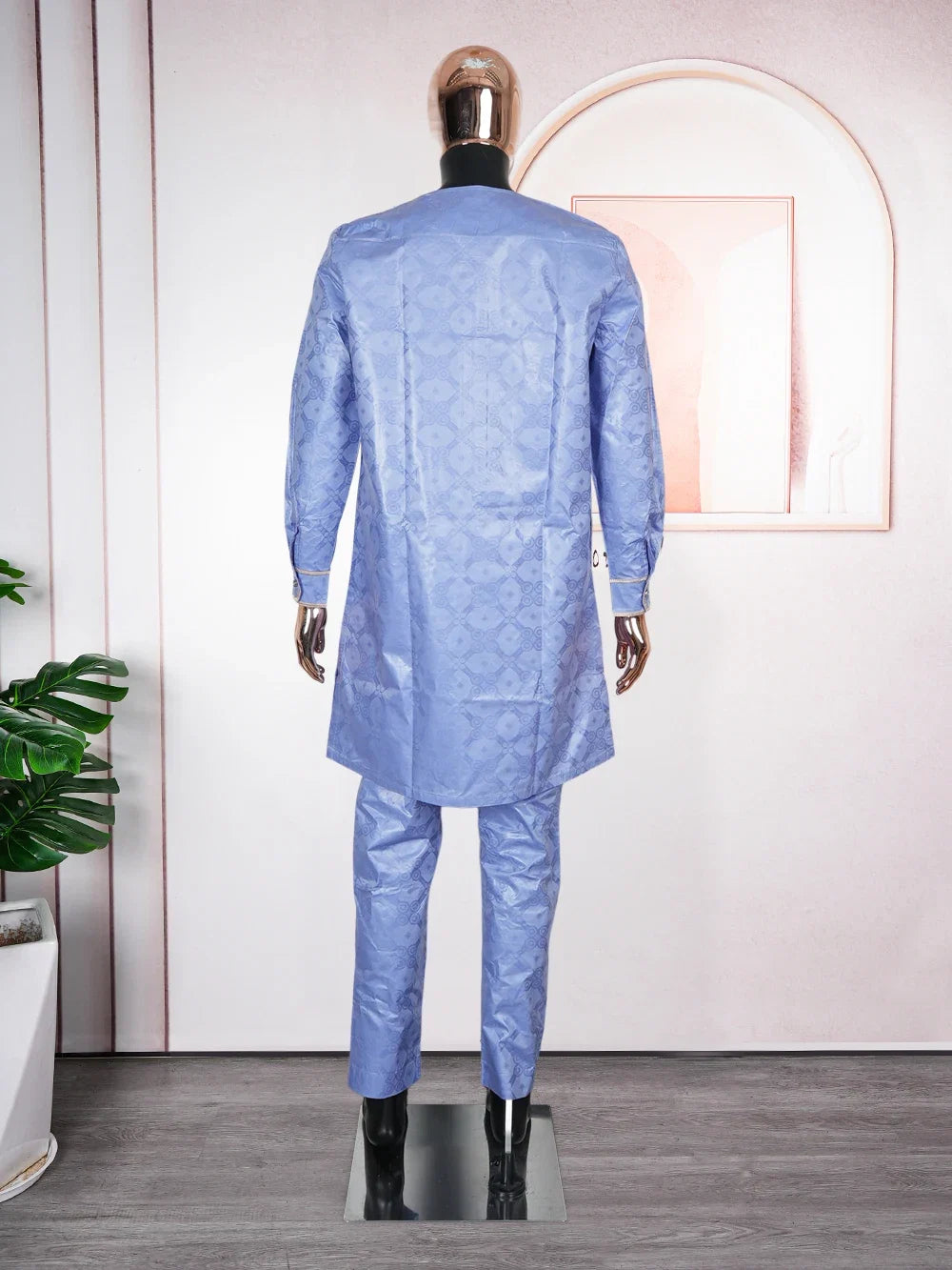 African Traditional Muslim Men Ramadan Embroidery Thobe Bazin Riche Outfits 3PCS Robe Suit Agbada