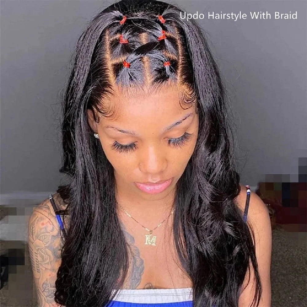 360 Lace Front Wigs Human Hair Body Wave Full Lace Frontal Human Hair Wigs Raw Indian Glueless 38Inch HD Lace Front Wig