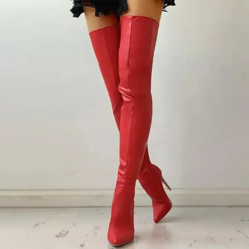 Women’s Over Knee Stretch Boots – 11cm High Heel