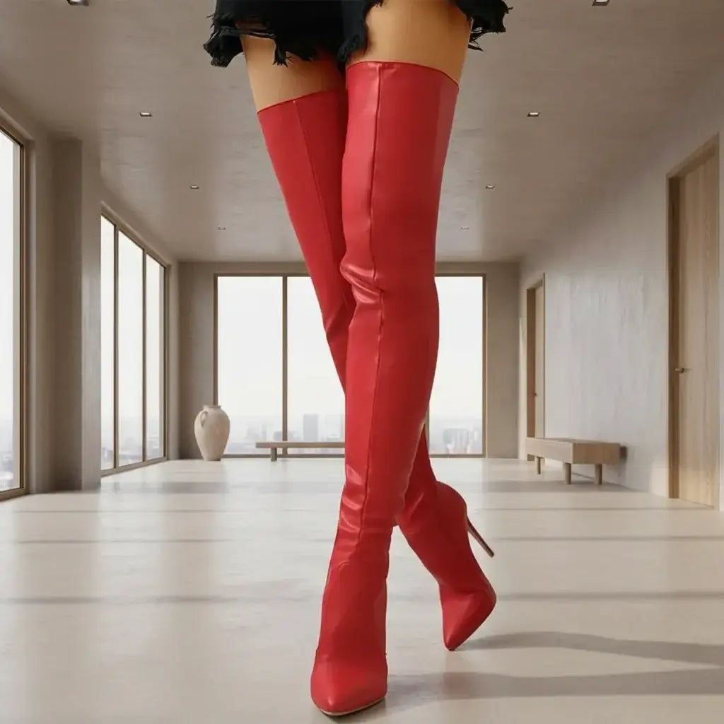 Women’s Over Knee Stretch Boots – 11cm High Heel