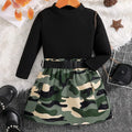 2-piece children's clothing autumn fashion girls' set - black round neck long