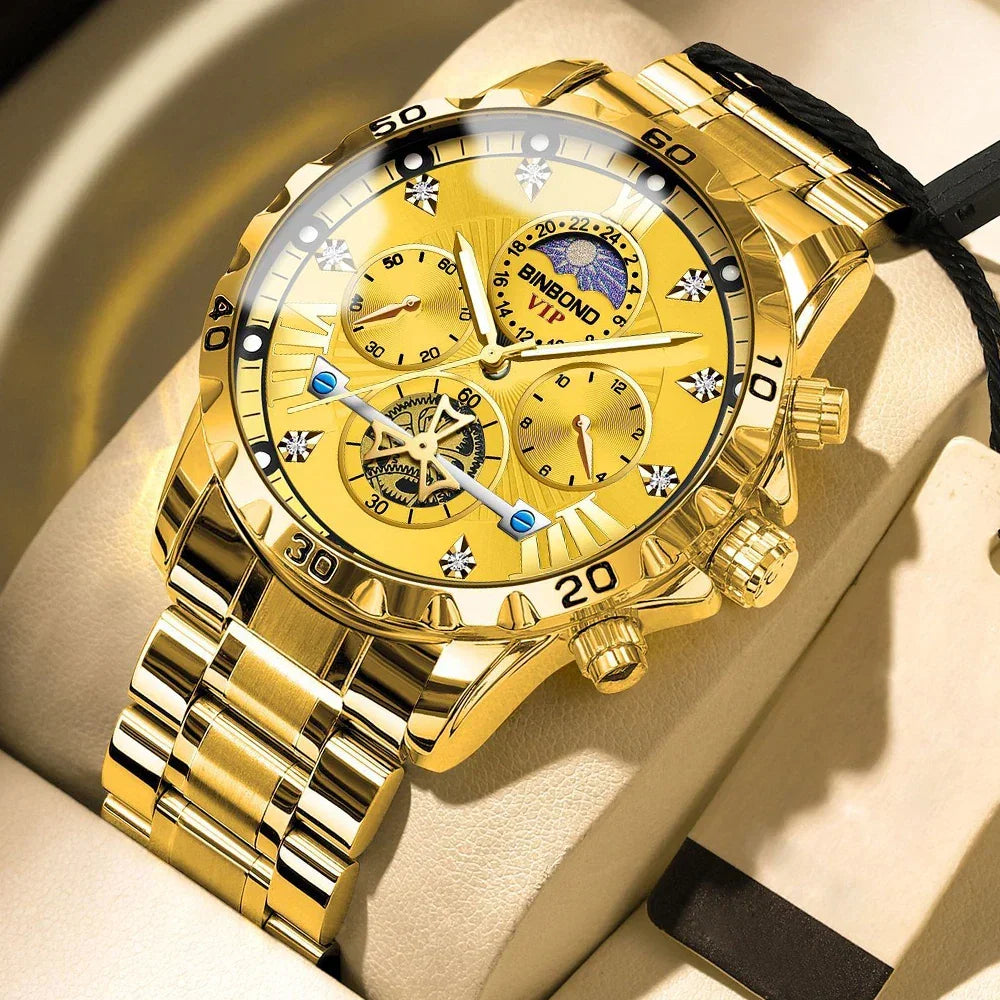 Luxury Men's Watches Trend Fashion Original Quartz Watch for Man Flywheel Style