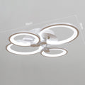 KOMORE Modern Circular LED Semi Flush Ceiling Light, 54 W/94W/142W Cool White for Nordic Decor for Office, Living Room, Bedroom