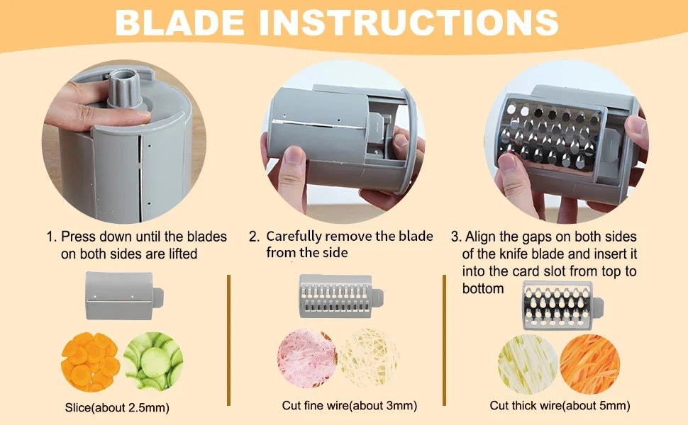 Electric Cheese Grater Electric Slicer Shredder Electric Vegetable Slicer Salad Maker  Fruit Cutter Food Processor Spiralizer