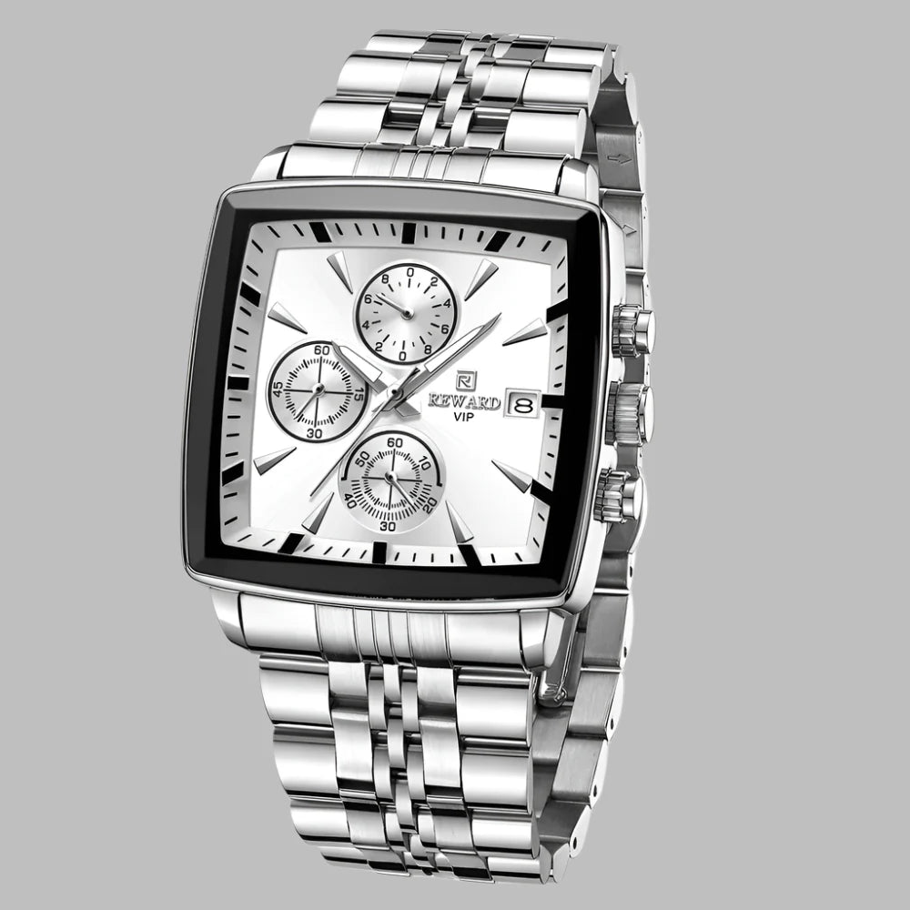 Men's Luminous Quartz Watch | Chronograph | Water-Resistant | Stainless Steel Band | 5 Colourways