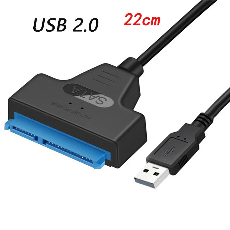 SATA to USB 3.0/2.0/Type-C Adapter Sata Cable Up To 6 Gbps Support 2.5 Inch External HDD SSD Hard Drive 22 Pin Sata III Cable