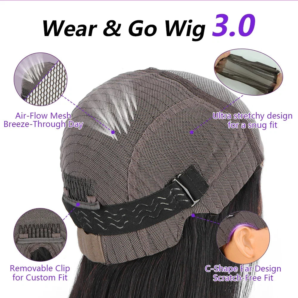 Ginger Mixed Brown Long Silky Straight Highlight Wig Human Hair 5x5 Lace Front