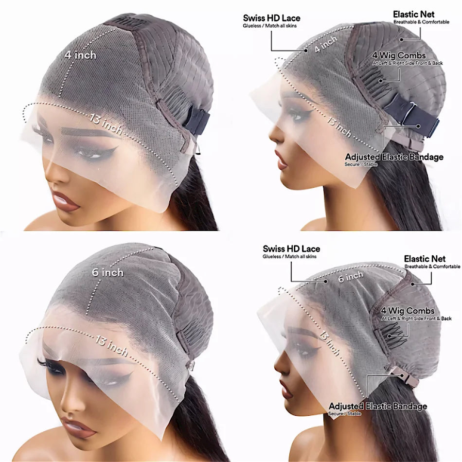 Hd 250 % Loose Deep Wave 30 38 40 Inch 13x6 HD Lace Frontal Human Hair Wigs Brazilian PrePlucke Water Curly 13x4 Lace Front Wig