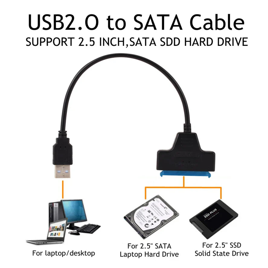 USB 3.0/2.0 SATA 3 Cable Sata To USB 3.0 Adapter Up To 6 Gbps Support 2.5 Inch External HDD SSD Hard Drive 22 Pin Sata III Cable