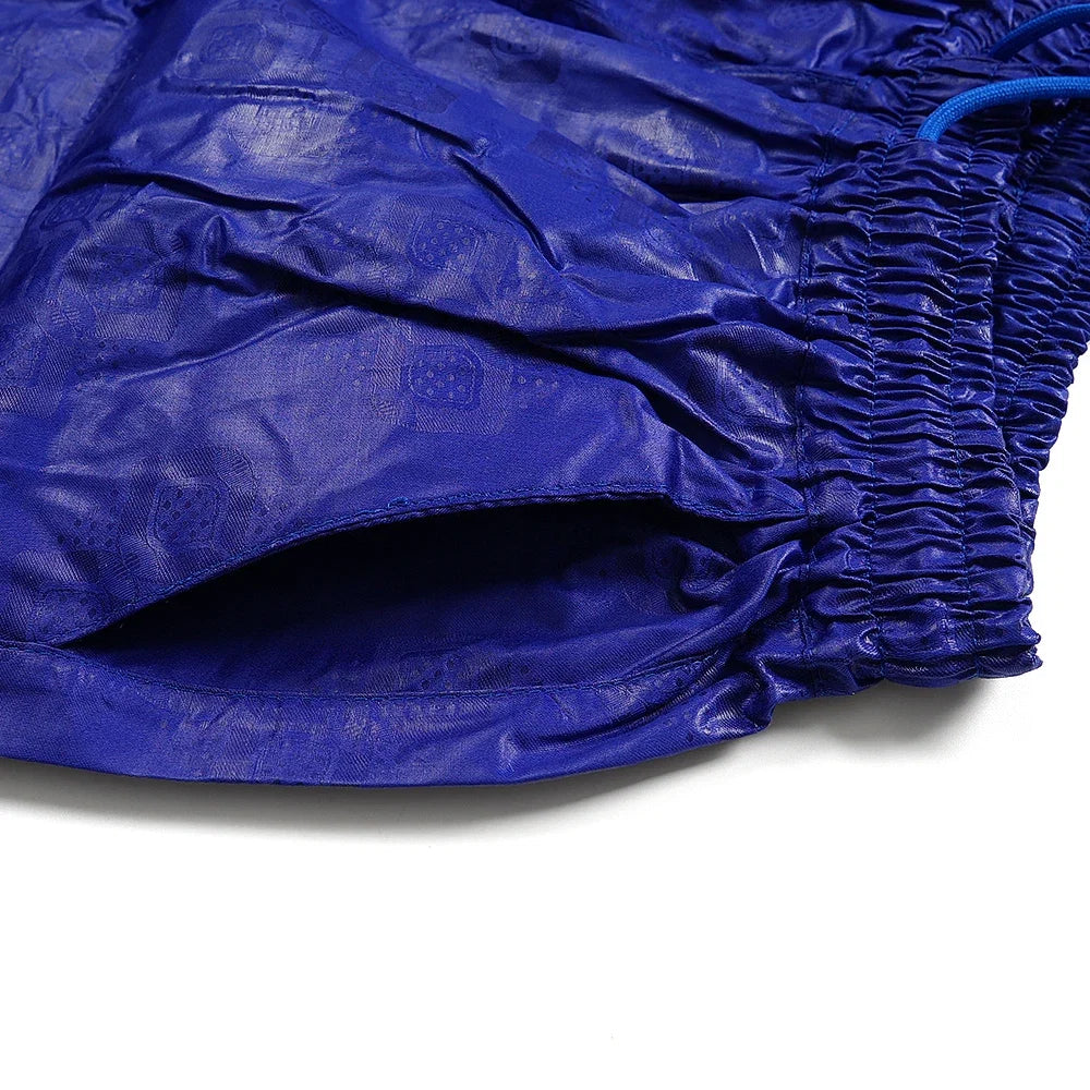 Men's African Traditional 3PCS Outfit  Blue Bazin Riche Agbada Embroidered Robe