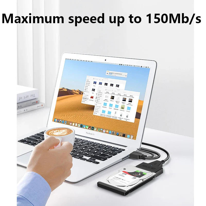Sata To USB 3.0 Cable Adapter With 12V 2A Power Supply For 2.5 3.5 Inch SSD HDD Hard Drive Disk External Connector 22Pin