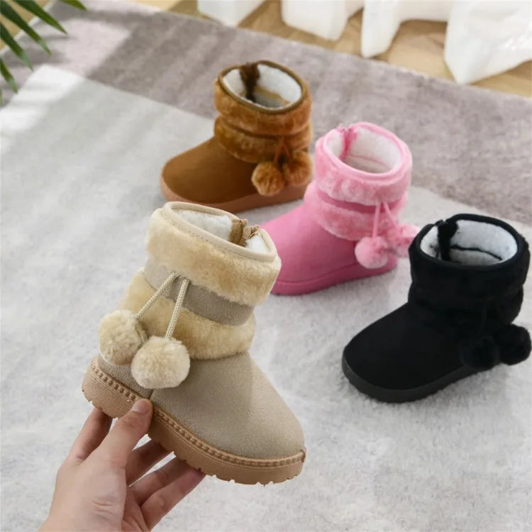 Children's Winter Snow Boots – Warm Plush-Lined Zip-Up Casual Shoes | Anti-Slip Rubber Sole | Unisex Boys & Girls | EU 21–35 | 4 Colours