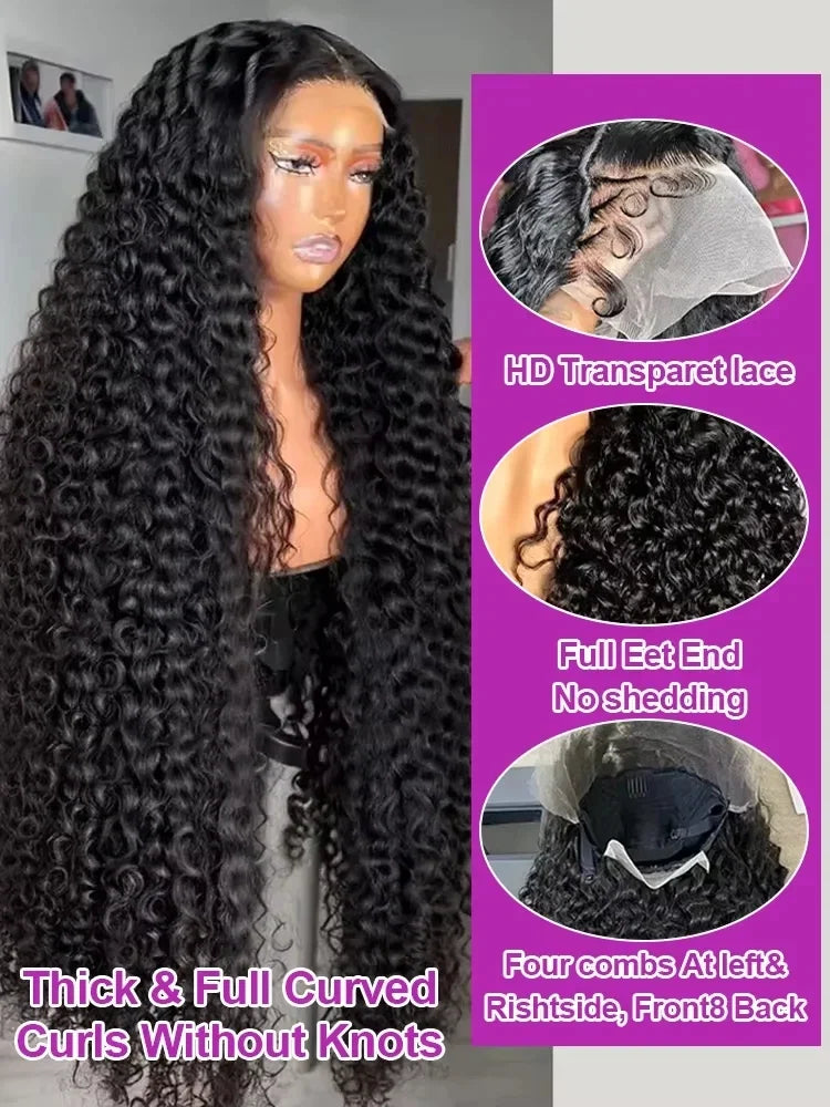 Hd 250 % Loose Deep Wave 30 38 40 Inch 13x6 HD Lace Frontal Human Hair Wigs Brazilian PrePlucke Water Curly 13x4 Lace Front Wig