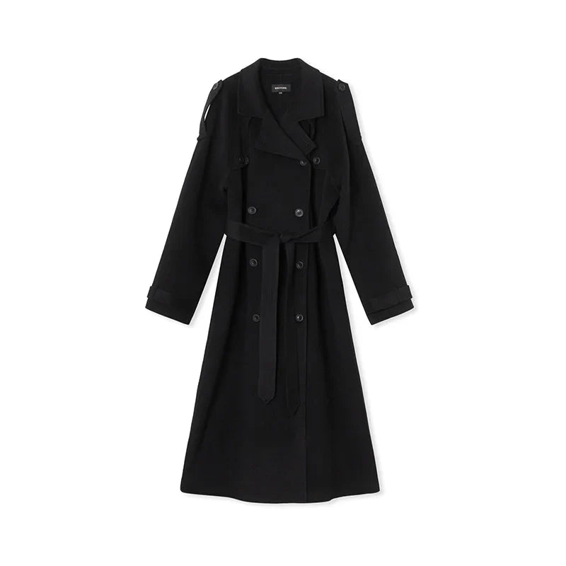 Women's Winter Double Breasted Long Sleeve Lapel Blends Jacket