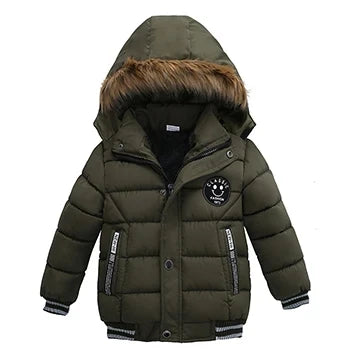 Kids' Hooded Cartoon Zip Jacket – Warm Heavyweight Outerwear for Boys | Cotton-Polyester | Ages 2–6 (2T–6T) | 8 Designs