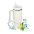 Large capacity 1200ML 304 stainless steel insulated water bottle insulated coffee cart cup hot and cold cups, straw with handle