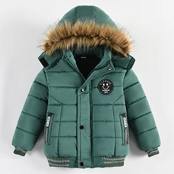 Kids' Hooded Cartoon Zip Jacket – Warm Heavyweight Outerwear for Boys | Cotton-Polyester | Ages 2–6 (2T–6T) | 8 Designs