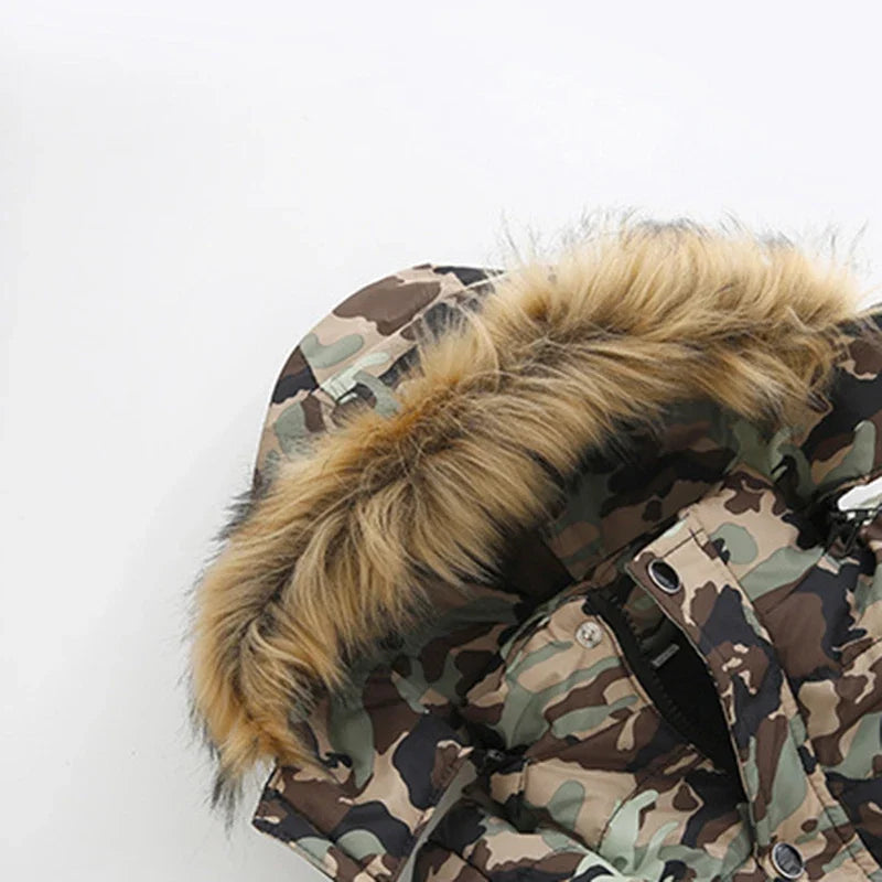 Autumn Winter Hooded Jacket for Kids - Boys & Girls Warm Fur Collar Zipper Outerwear Casual Fashion Baby Coat for Ages 2-6