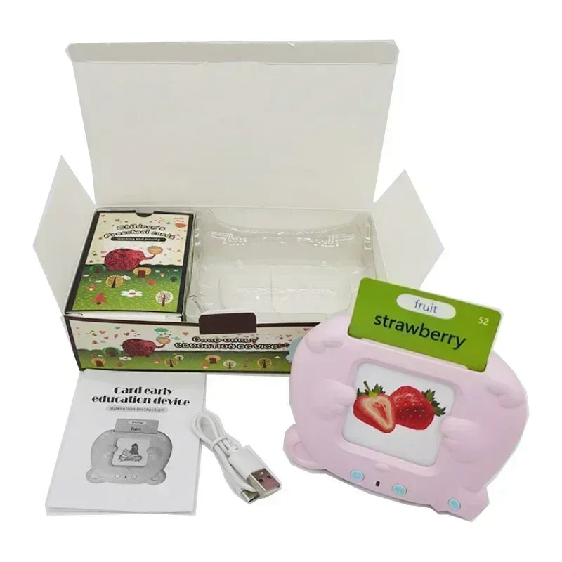 Kids Talking Flash Cards Learning Machine - Interactive Language Learning Toy for English, Spanish, French & German | Educational Audio Book for Toddlers & Kindergarten