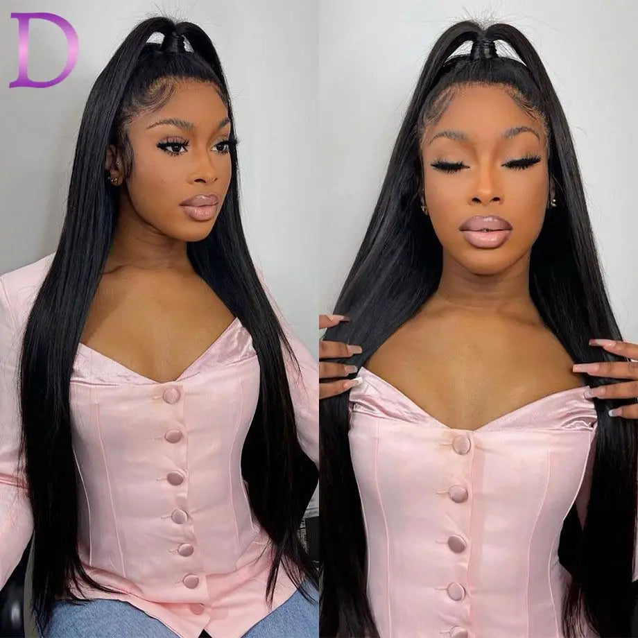 Straight 360 Full Lace Wigs Human Hair With Invisible Strap For Women Drawstring Snug Fit Glueless