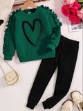 Spring and Autumn children fashion sports set girls sweater + casual pants