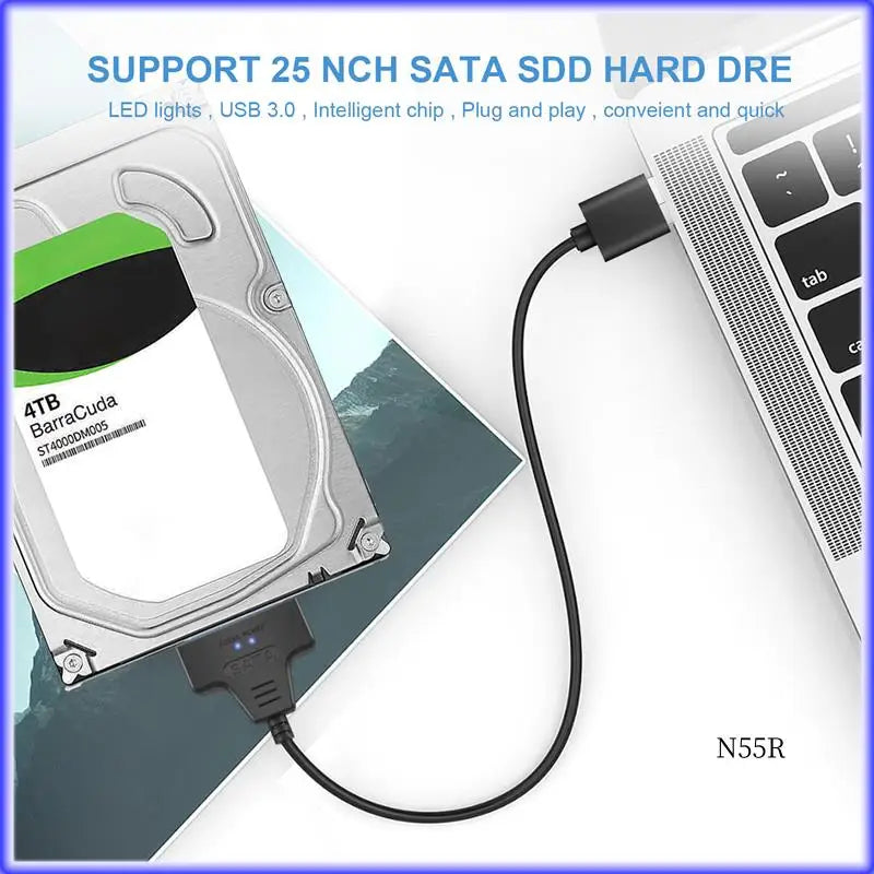 BG-Sata Iii Usb 3.0 Cable Adapter External Hard Drive Usb To Serial Ata 22Pin Converter Hard Disk W/Uasp For 2.5Inch Hdd/Ssd 50C