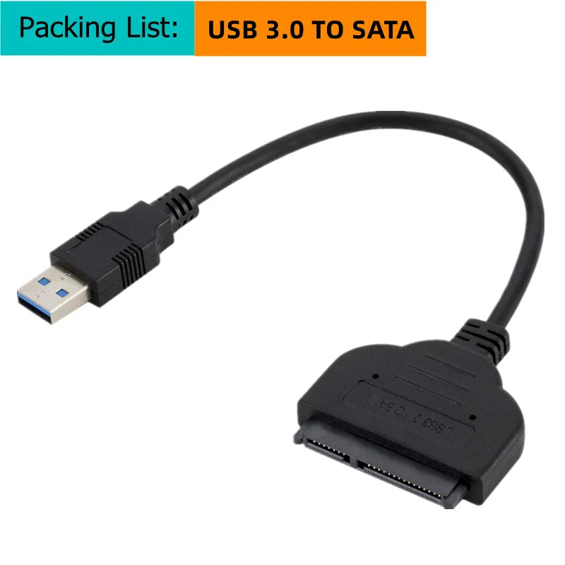 USB 3.0 2.0 SATA 3 Cable Sata Up To 6 Gbps To USB 3.0 Adapter Support 2.5 Inch External HDD SSD Hard Drive 22 Pin Sata III Cable