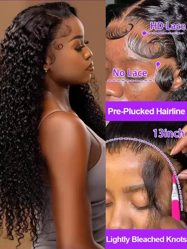 Hd 250 % Loose Deep Wave 30 38 40 Inch 13x6 HD Lace Frontal Human Hair Wigs Brazilian PrePlucke Water Curly 13x4 Lace Front Wig
