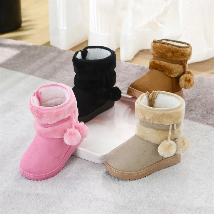 Children's Winter Snow Boots – Warm Plush-Lined Zip-Up Casual Shoes | Anti-Slip Rubber Sole | Unisex Boys & Girls | EU 21–35 | 4 Colours