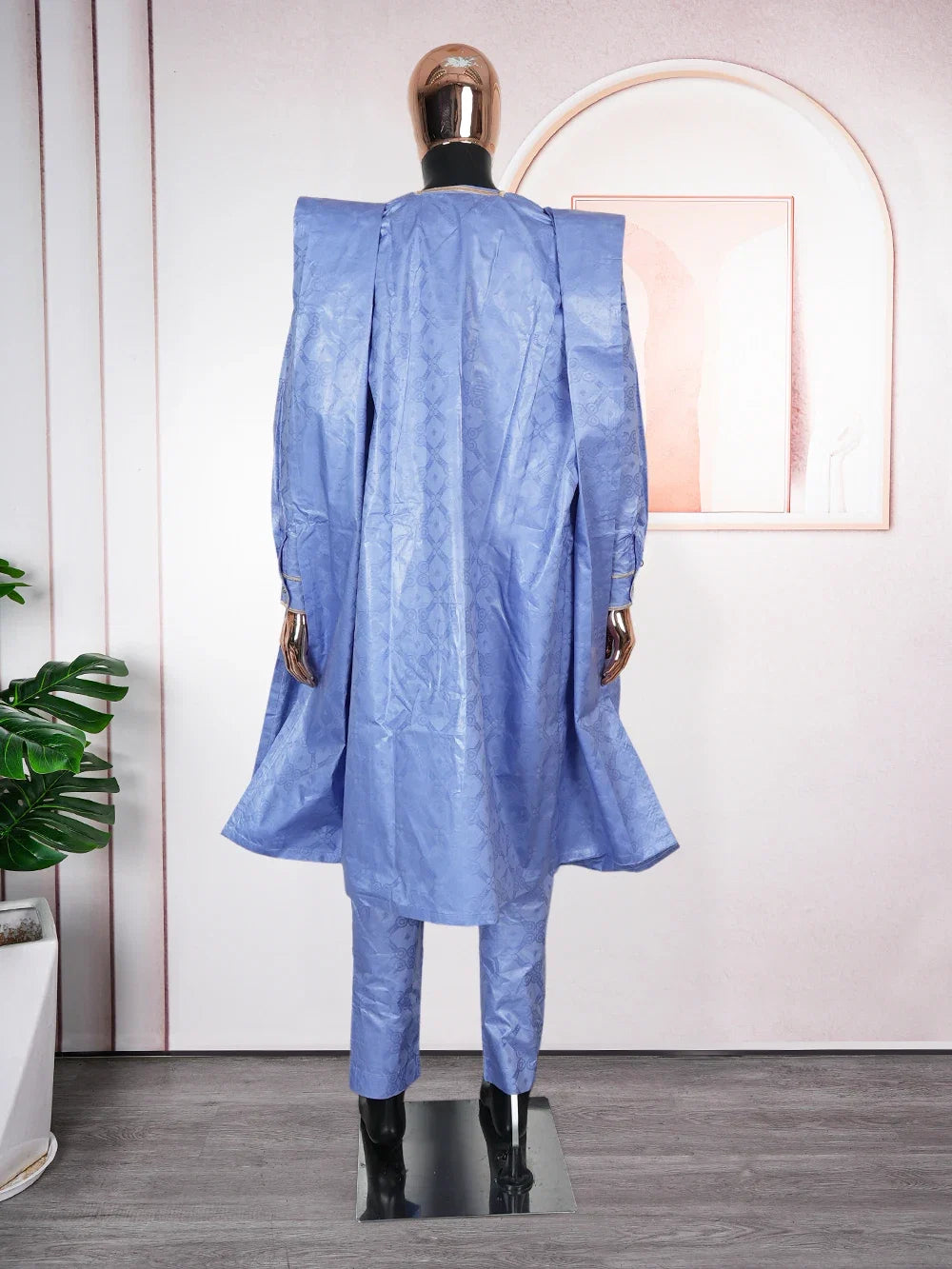 African Traditional Muslim Men Ramadan Embroidery Thobe Bazin Riche Outfits 3PCS Robe Suit Agbada