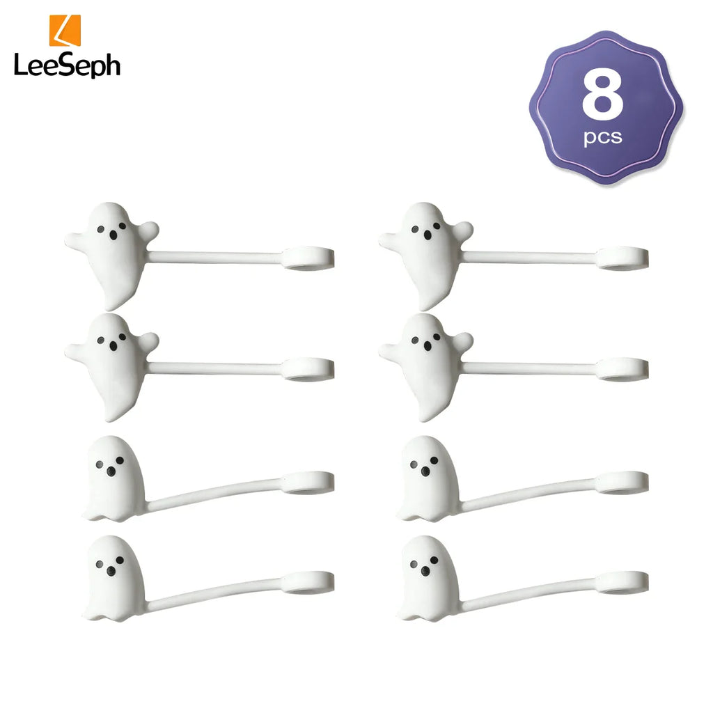 Leeseph Halloween Ghost Straw Covers Cap, Silicone Reusable DustProof Drinking Straw Topper, Cup Accessories for Stanley Cup