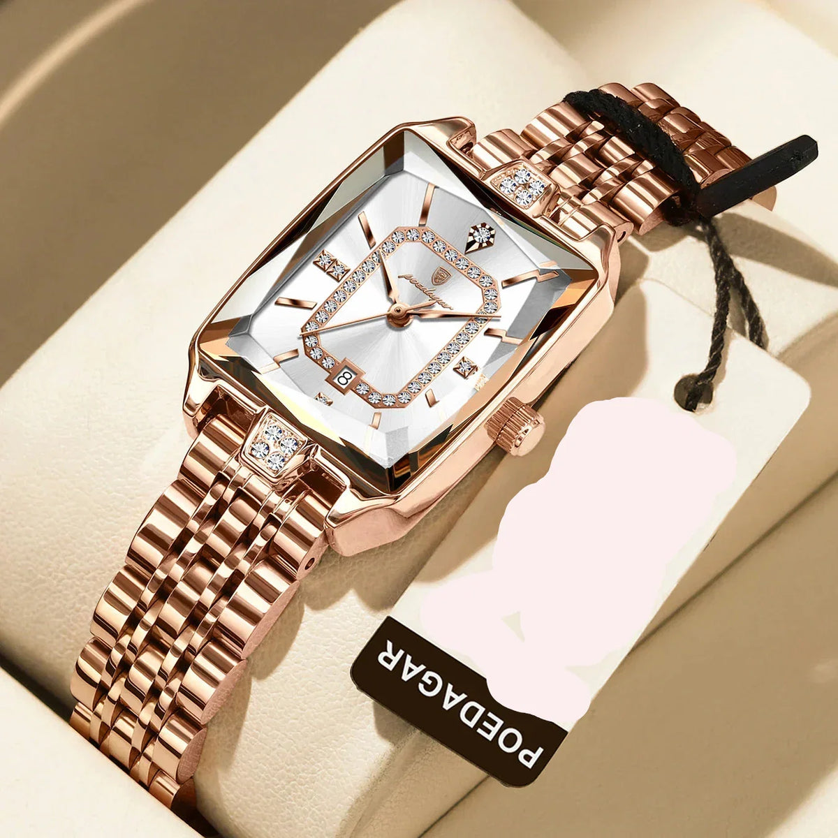 Luxury Elegant Watch For Women Date Waterproof Rectangle Ladies Watch