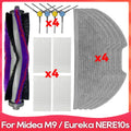 Compatible For ( Midea M9 / Eureka E20 Plus / NERE10s E10S / Obode A8 ) Spare Parts Accessories Main Side Brush Filter Mop Cloth