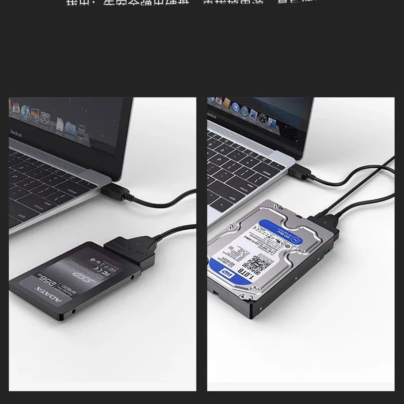 Sata To USB 3.0 Cable Adapter With 12V 2A Power Supply For 2.5 3.5 Inch SSD HDD Hard Drive Disk External Connector 22Pin