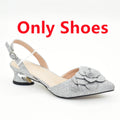 Women's Shoe and Bag Set Latest Luxury Italian Rhinstone Design for Wedding and