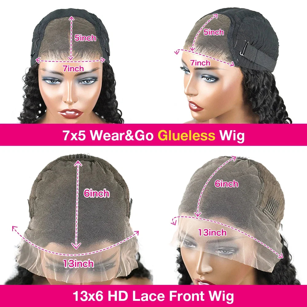 HD Lace Human Hair Wig | Kinky Straight with 4C Edges | 7x5 Glueless & 13x6 Lace Front | 180% & 250% Density | 16–34"