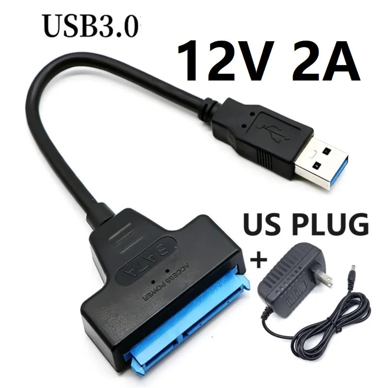 USB 3.0 to Sata III Cord SATA to USB 3.0 Cable Up to 6 Gbps for 3.5 2.5 Inch External HDD SSD Hard Drive SATA 3 22 Pin Adapter