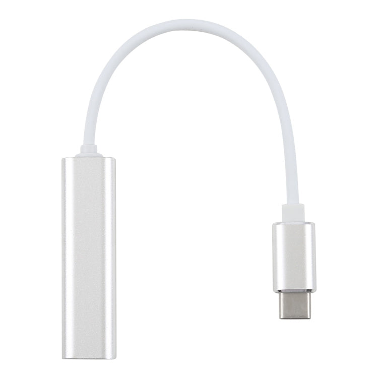 Aluminum Shell 3.5mm Jack External USB-C / Type-C Sound Card HIFI Magic Voice 7.1 Channel Converter Adapter Free Drive(Silver)