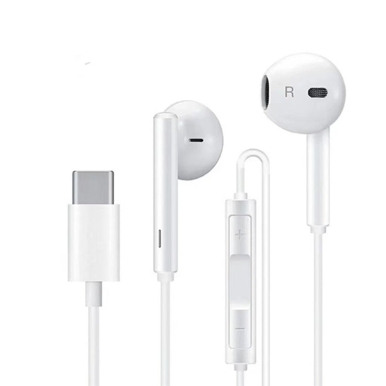 USB-C / Type-C Interface Stereo Music Earphone(White)