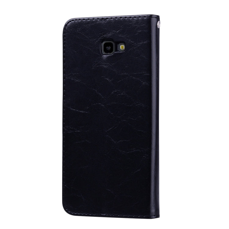 Business Style Oil Wax Texture Horizontal Flip Leather Case for Galaxy J4+, with Holder & Card Slots & Wallet, For Galaxy J4+