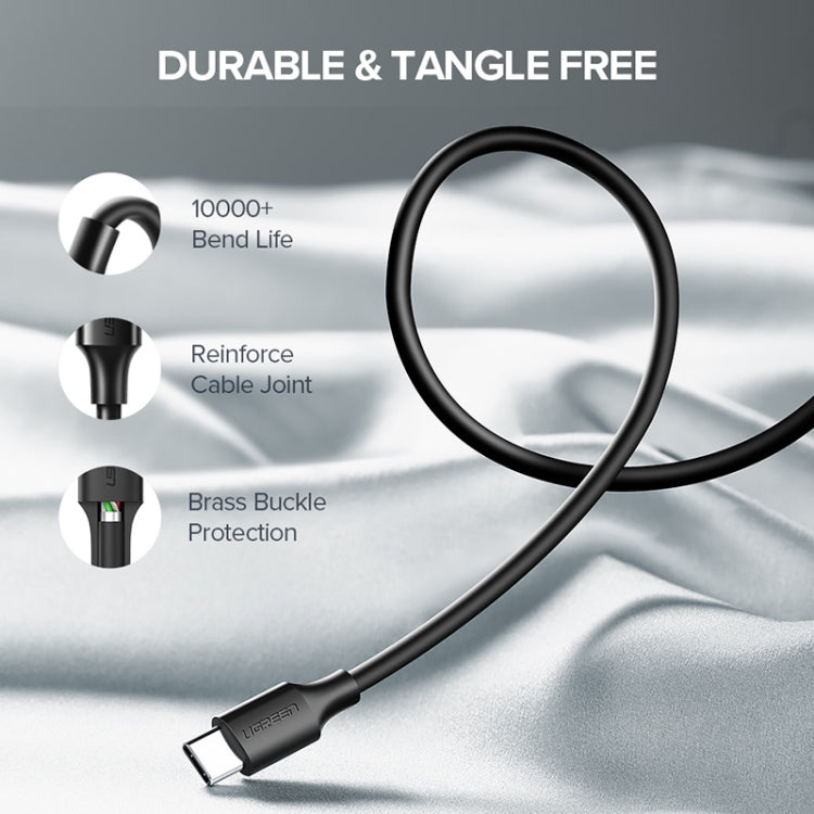 UGREEN 3A Max Output USB to USB-C / Type-C PVC Fast Charging Sync Data Cable, Length: 1.5m (White)