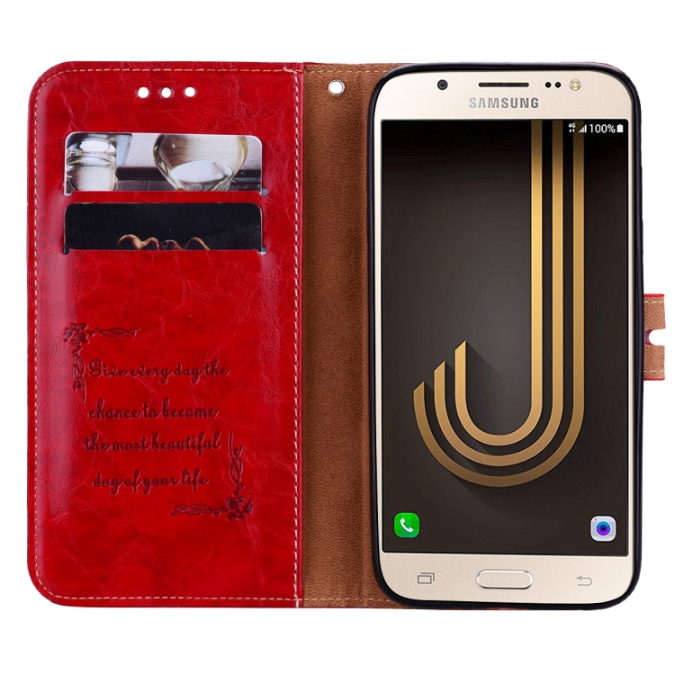 For Galaxy J3 (2017) / J330 (EU Version) Business Style Oil Wax Texture Horizontal Flip Leather Case with Holder & Card Slots & Wallet, For Galaxy J3 (2017) / J330 (EU Version)