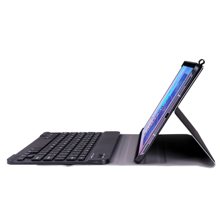 A860 For Samsung Galaxy Tab S6 10.5 inch T860 / T865 Detachable Bluetooth Keyboard Tablet Case with Pen Holder Elastic Strap(Black)